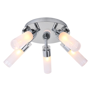 Saturn 5 Light Bathroom Ceiling Light Polished Chrome
